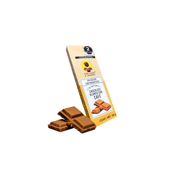 Barra de Chocolate Blanco con Café - SIN AZÚCAR AÑADIDA