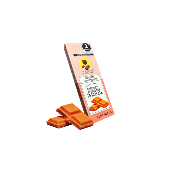 Barra de Chocolate Blanco con Tascalate - SIN AZÚCAR AÑADIDA